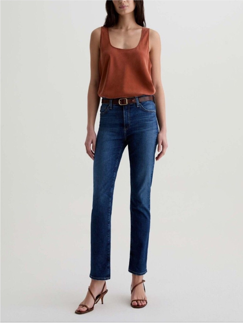 AG Mari High Rise Slim Straight Leg Jeans Dark Wash size 32 - Picture 2 of 13